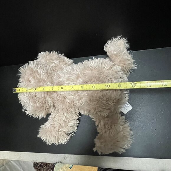 Kellytoy 12” super soft fluffy beige cuddily cute bear with gold threaded nose - Picture 8 of 9